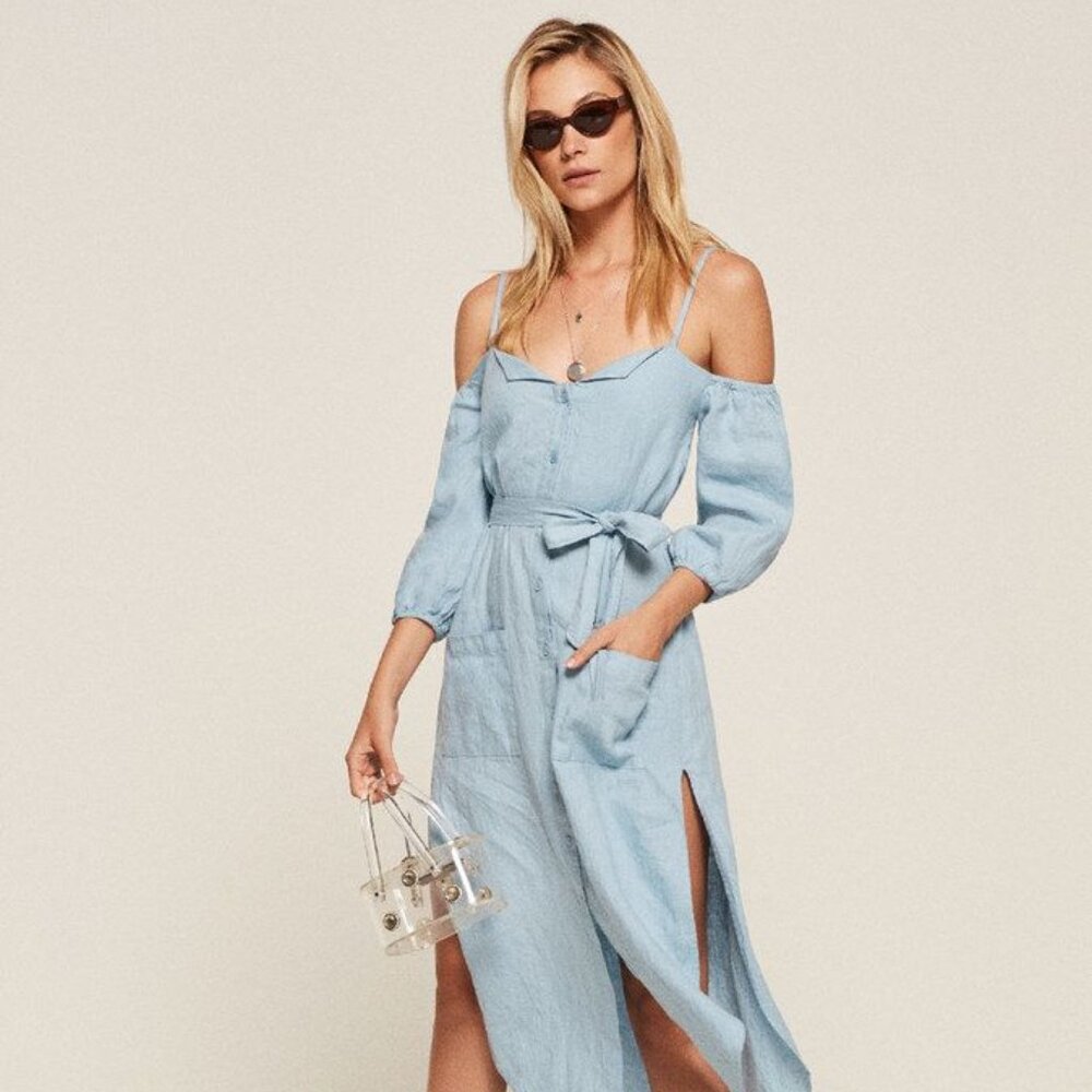 Reformation Rigo Dress in Sky